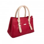 Beau Design Stylish  Red Color Imported PU Leather  Handbag With Double Handle For Women's/Ladies/Girls